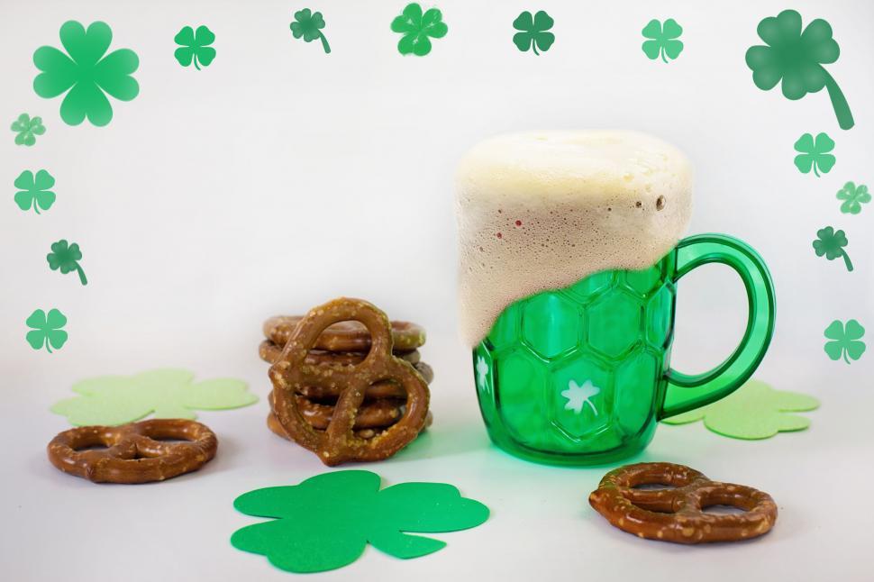 Free Image of Shamrocks and Pretzels - St. Patrick\'s Day 